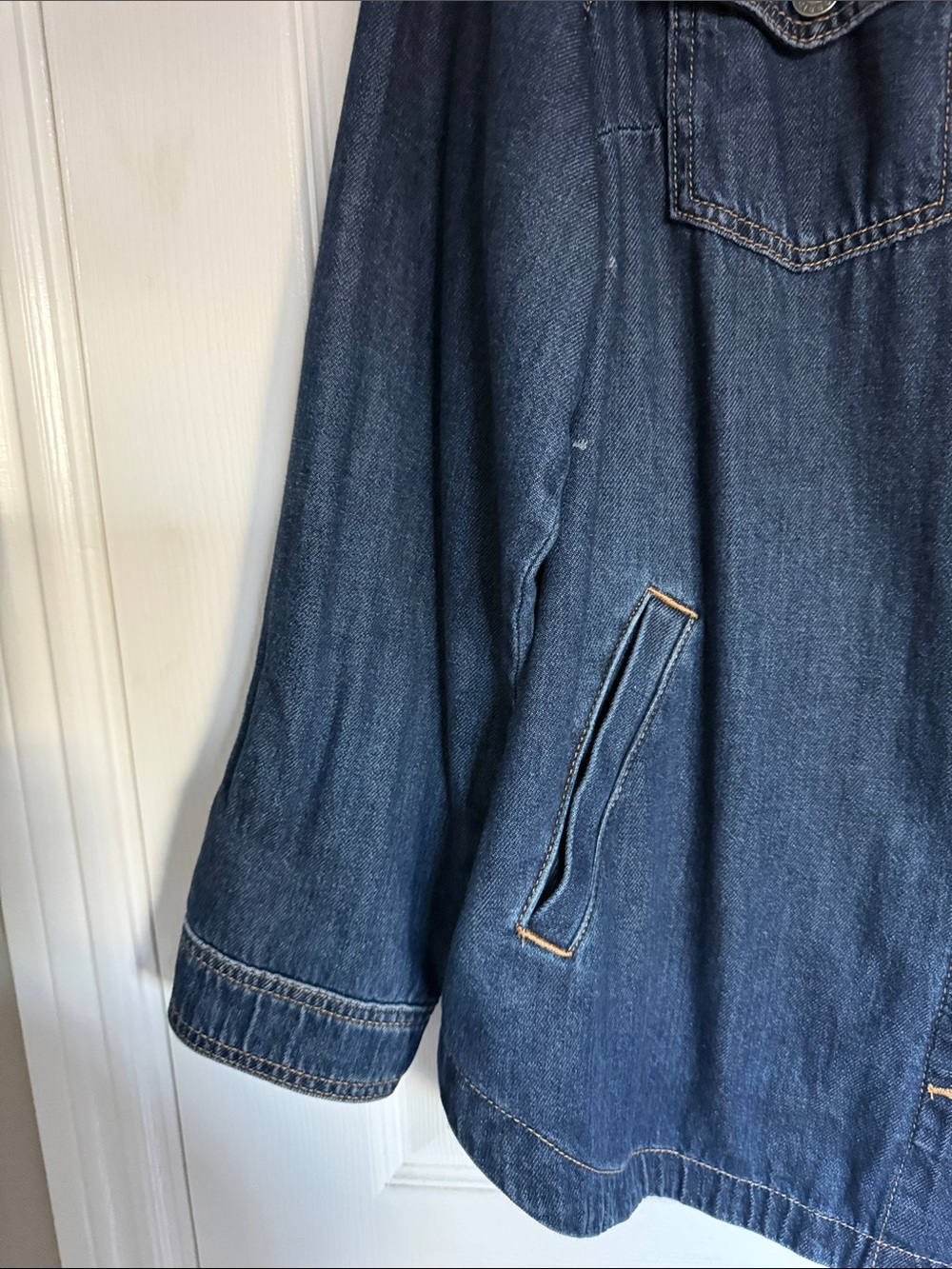 torrid size 1. Dark Blue Denim Button-Front Jacket - Picture 2 of 4
